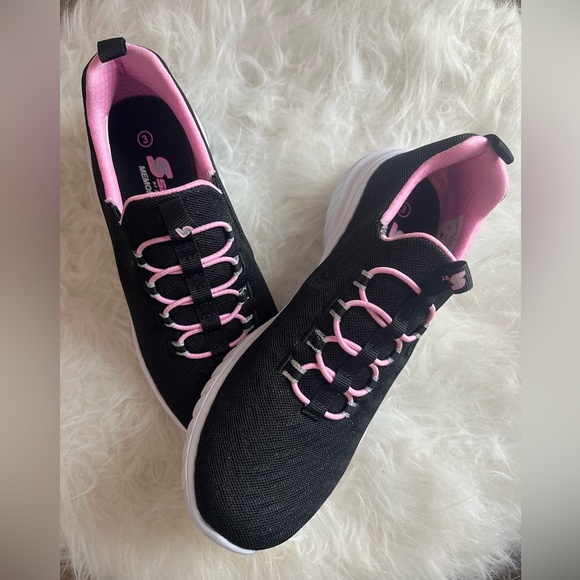 Skechers Other - Girls pink and black S sport sketchers sneaker. Size 3
